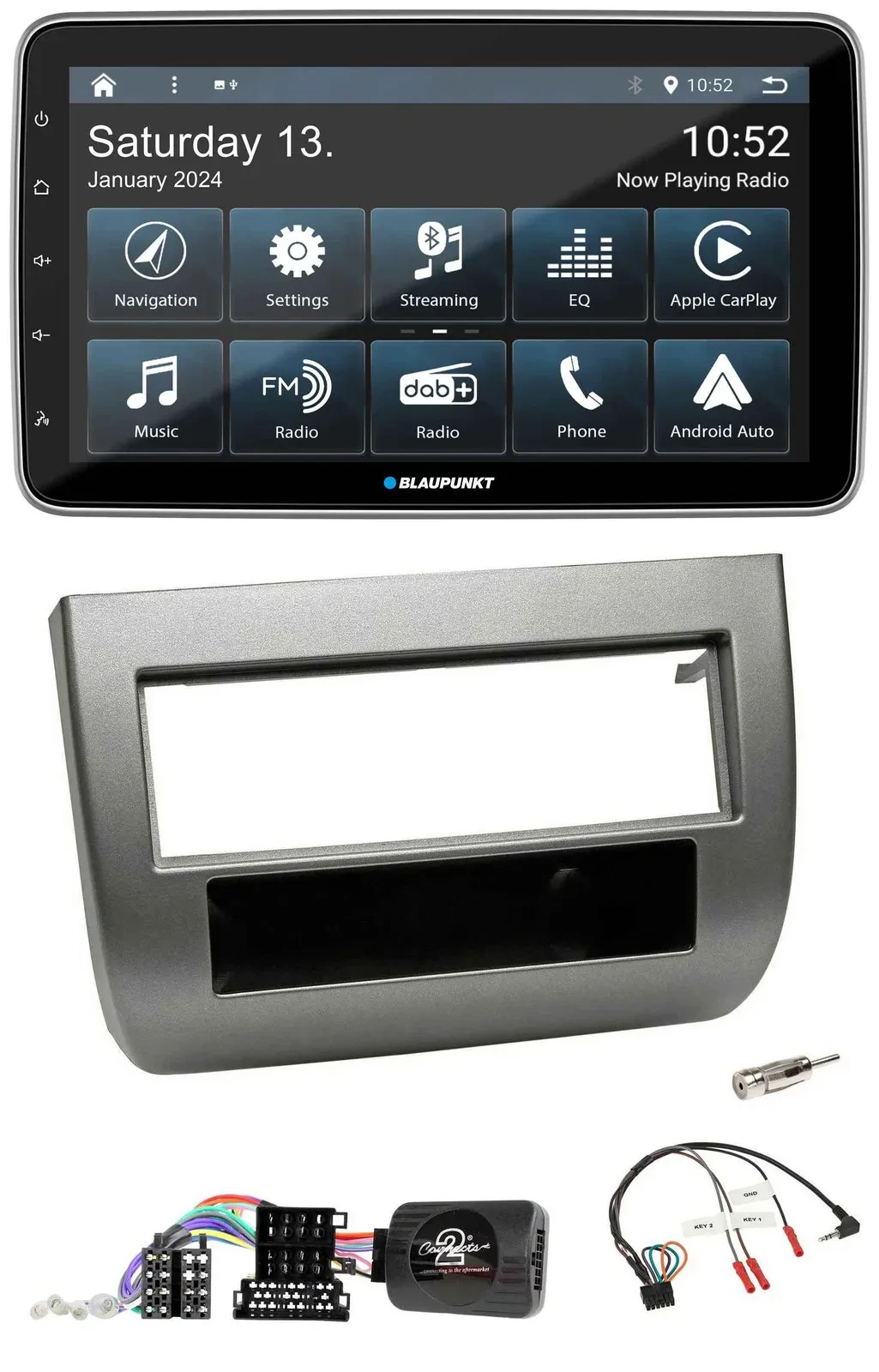 Автомагнитола для Lancia Y (843) 2005–2011 Blaupunkt USB DAB SD Bluetooth антрацит