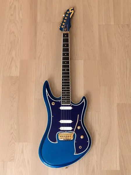 Электрогитара Guyatone LG-2100M Mk III Sharp 5 SSS Blue Sparkle w/case Japan 1998