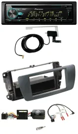 Автомагнитола Pioneer CD/USB/DAB, MP3, совместима с кнопками на руле, для Seat Ibiza, чёрный