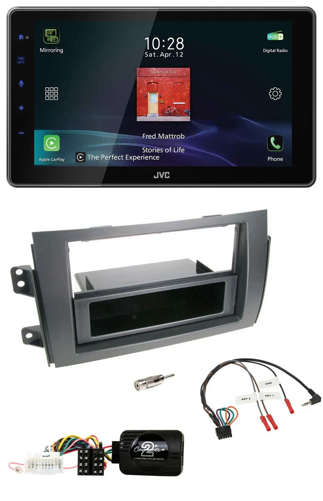 JVC DAB Lenkrad Bluetooth USB Autoradio für Fiat Sedici Suzuki SX4