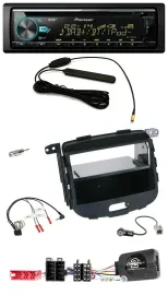 Автомагнитола Pioneer CD/MP3, DAB, USB, для Hyundai i10 (2009–2013), черная, Rubber Touch, поддержка управления на руле