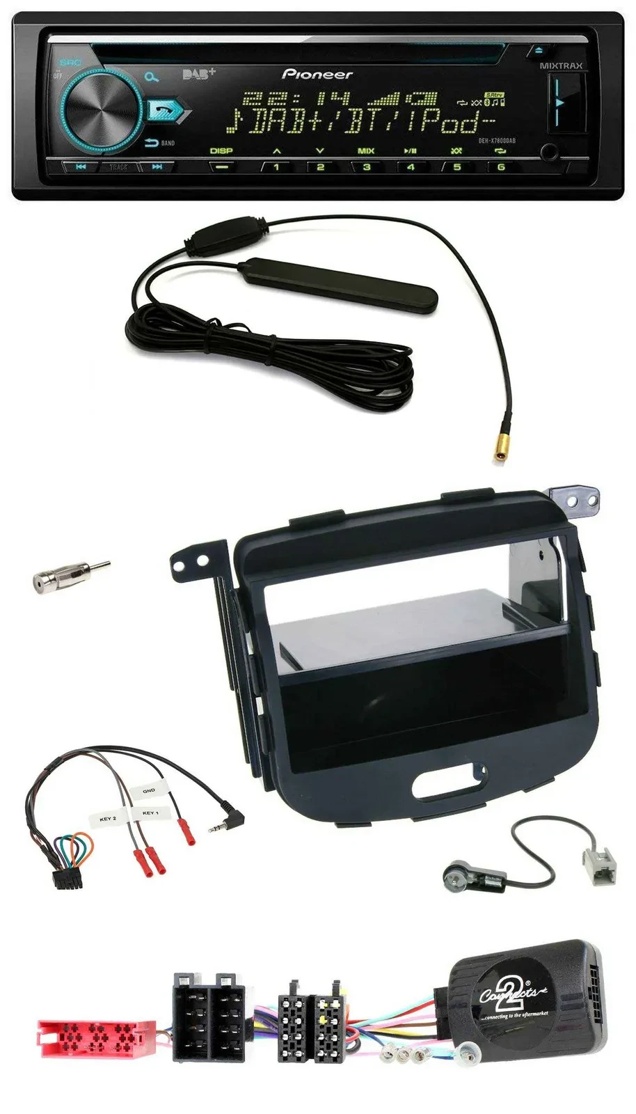 Автомагнитола Pioneer CD/MP3, DAB, USB, для Hyundai i10 (2009–2013), черная, Rubber Touch, поддержка управления на руле