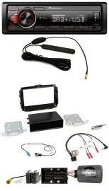 Автомагнитола для Alfa Romeo Giulietta (2013–2021) Pioneer 1-DIN DAB, USB, MP3, поддержка управления с руля, рояльный черный