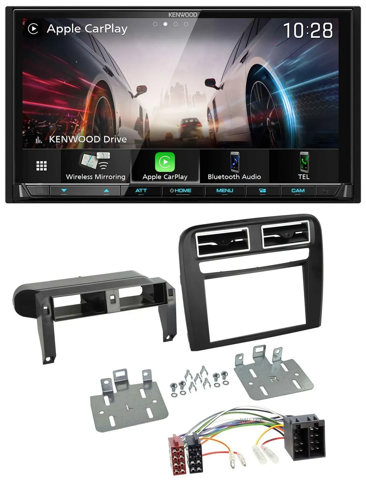 Kenwood MP3 2DIN USB DAB Bluetooth Autoradio für Fiat Grande Punto 2005-2009 sch