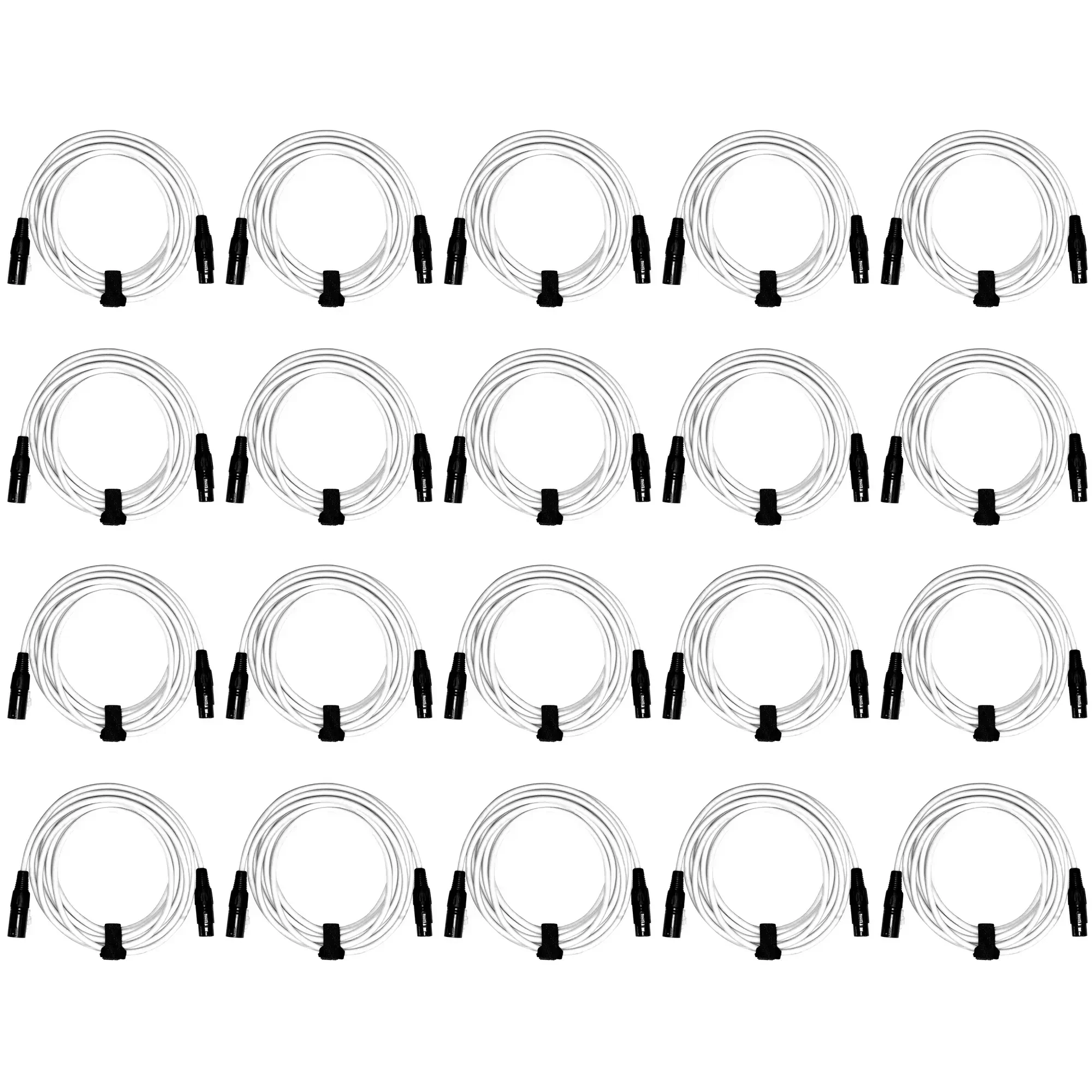 Микрофонный кабель CLUTCH SF20XLR-WHITE-20PK Pro Audio DJ White 6.1 м (20 штук)