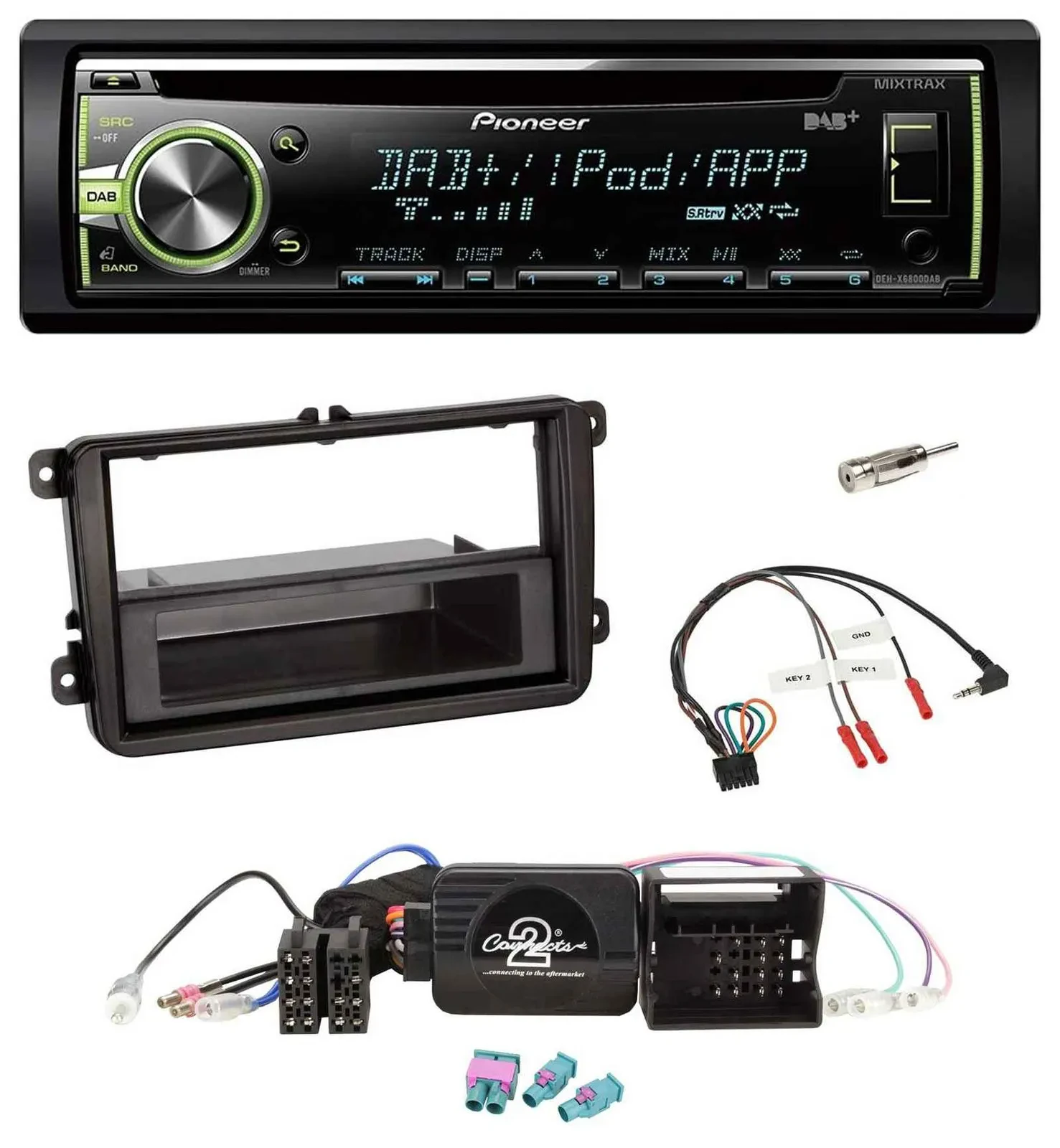 Pioneer DAB USB MP3 Lenkrad CD Autoradio für VW Amarok Beetle EOS Caddy Golf V/V