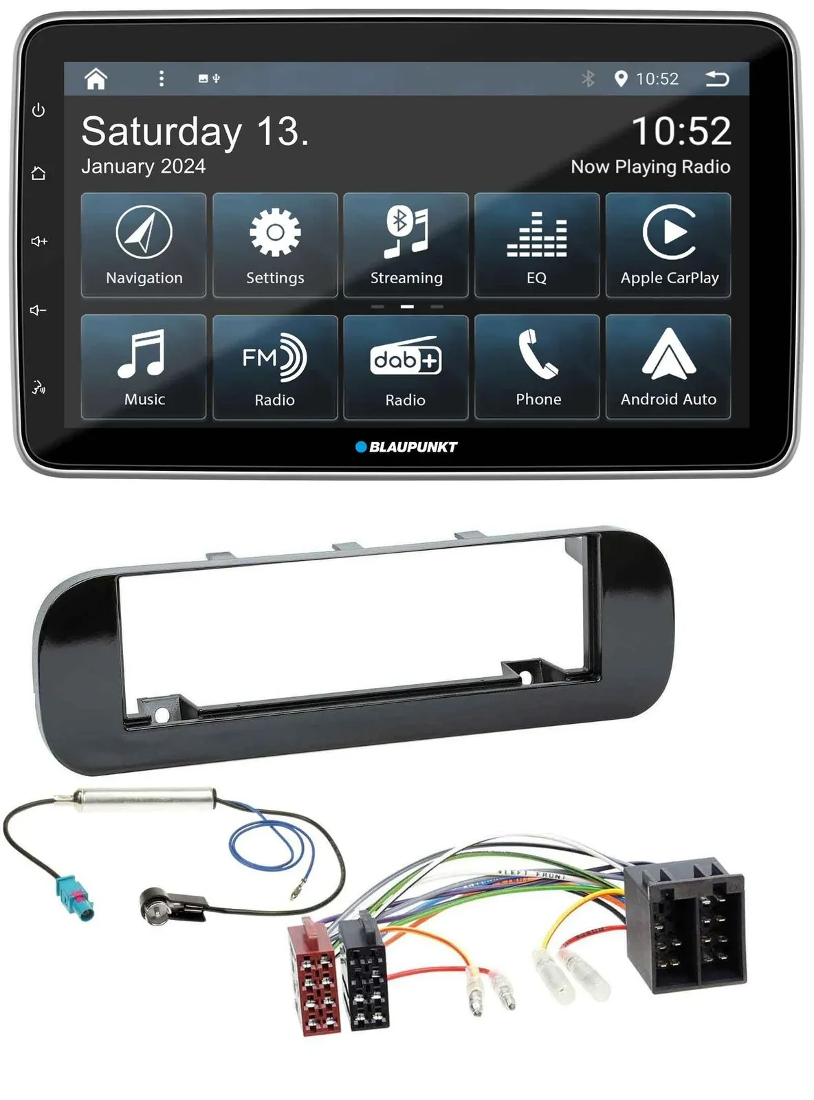 Автомагнитола для Fiat Panda Blaupunkt USB, DAB, SD, MP3, Bluetooth, глянцевая