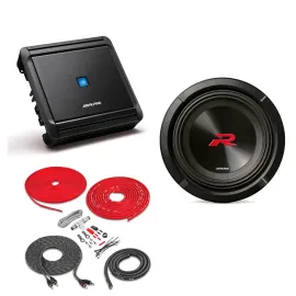 Alpine R2-W8D2 2nd Gen 1000W Peak 8" Dual 2-Ohm Subwoofer + Amplifier Kit