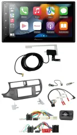 Pioneer Lenkrad USB Bluetooth DAB 2DIN Autoradio für Kia Rio 11-15 UB anthrazit