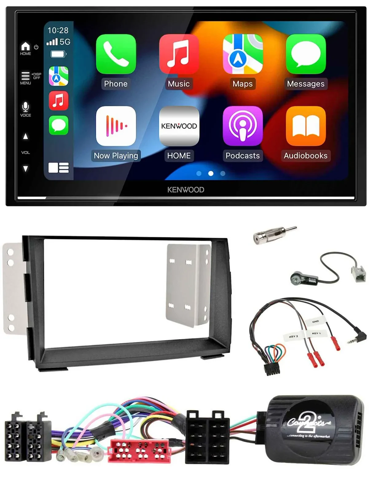 Kenwood DAB USB Bluetooth 2DIN Lenkrad Autoradio für Kia Venga 2010-2019