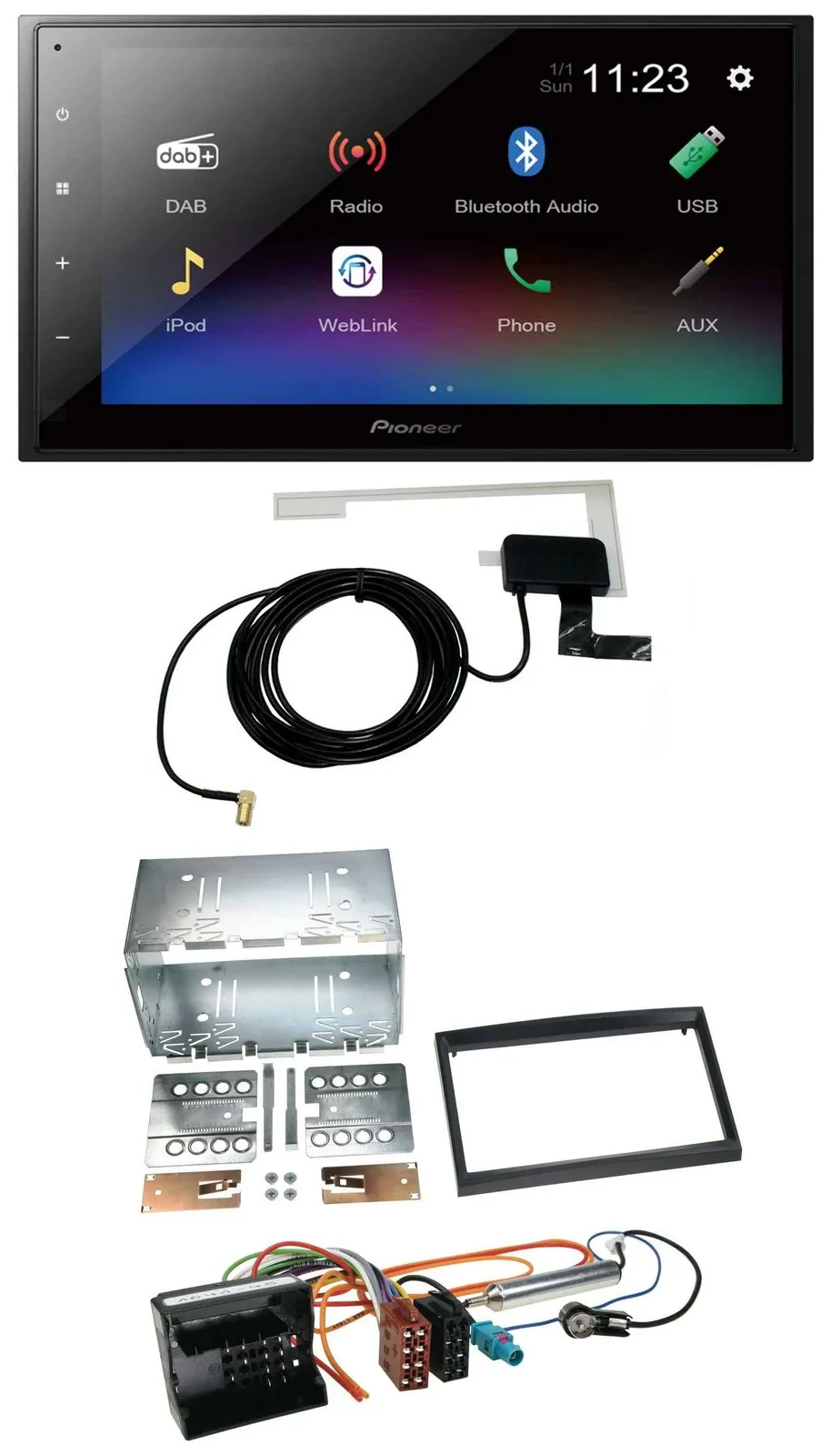 Pioneer DAB MP3 Bluetooth 2DIN USB Autoradio für Citroen Berlingo C2 C3 Jumpy Pr