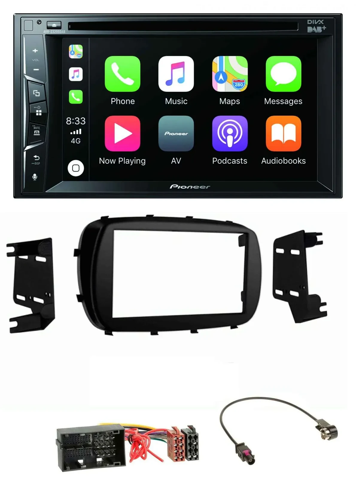 Pioneer MP3 USB DVD Bluetooth DAB 2DIN Autoradio für Fiat 500X (ab 2015)