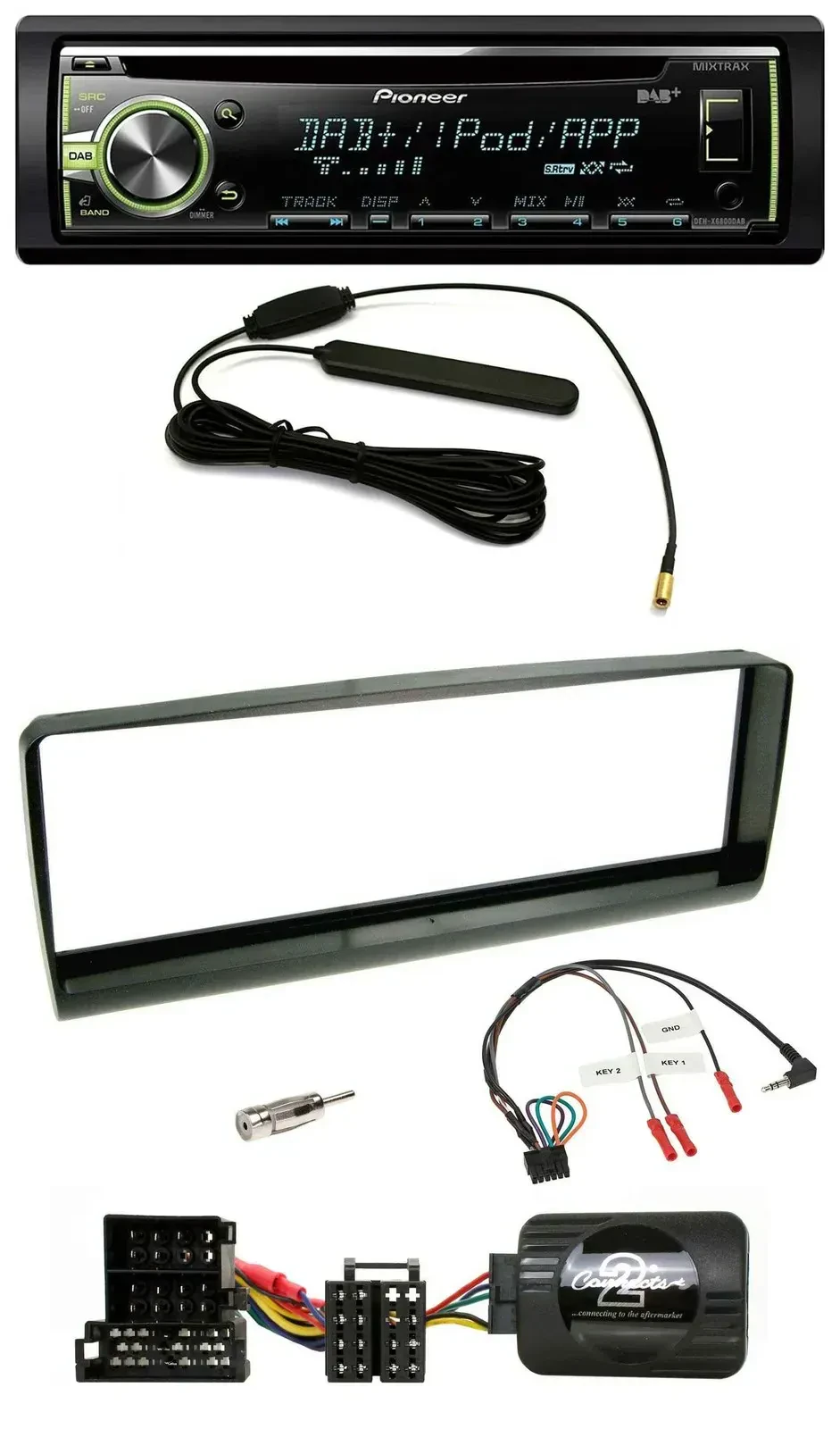 Автомагнитола Pioneer MP3 USB CD DAB для Alfa Romeo 156 (2000–2001) черная