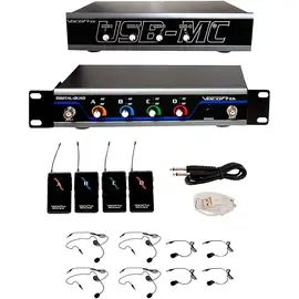 Микрофонная радиосистема VocoPro USB-PLAY-4 4-Channel Wireless Headset/Lapel Mic System 902-927.2mHz