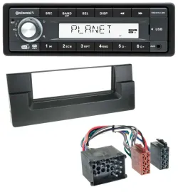 Автомагнитола Continental 1-DIN MP3 USB AUX DAB для BMW 5 (E39), X5 (E53), круглый пин