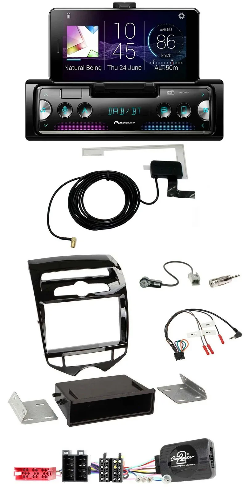 Автомагнитола для Hyundai ix20 Pioneer DAB, Bluetooth, USB, поддержка кнопок на руле (с 2010, для авто с автоматическим климат-контролем)