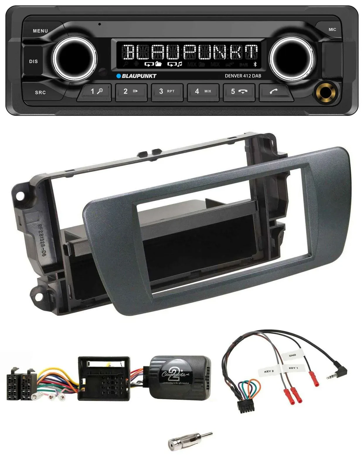 Автомагнитола Blaupunkt Bluetooth, DAB, USB для Seat Ibiza, чёрная