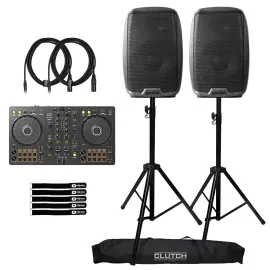 Pioneer DDJ-FLX4 DJ Controller with (2) Gemini AS-2115BT Speakers