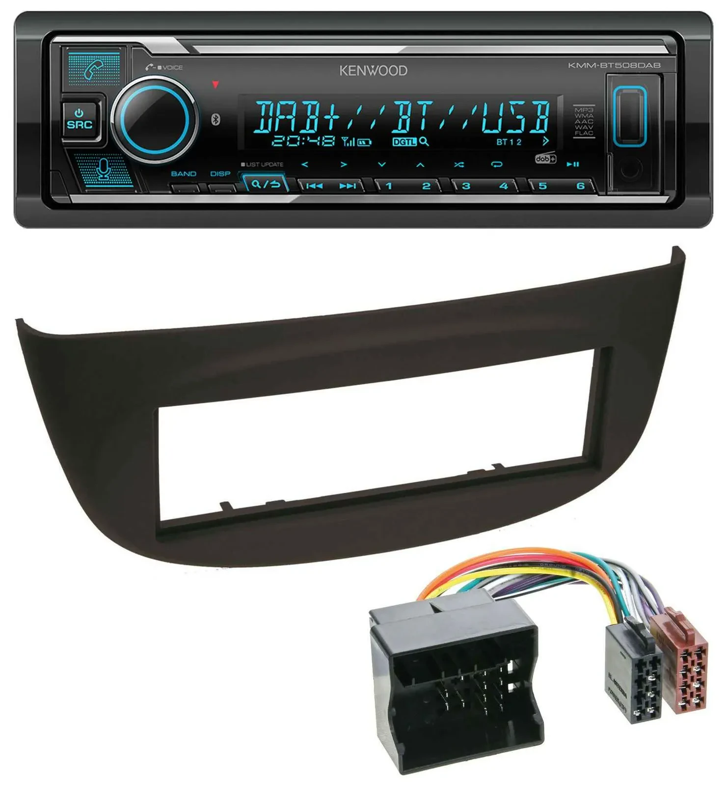 Kenwood Bluetooth MP3 DAB USB Autoradio für Renault Twingo (07-14) schwarz