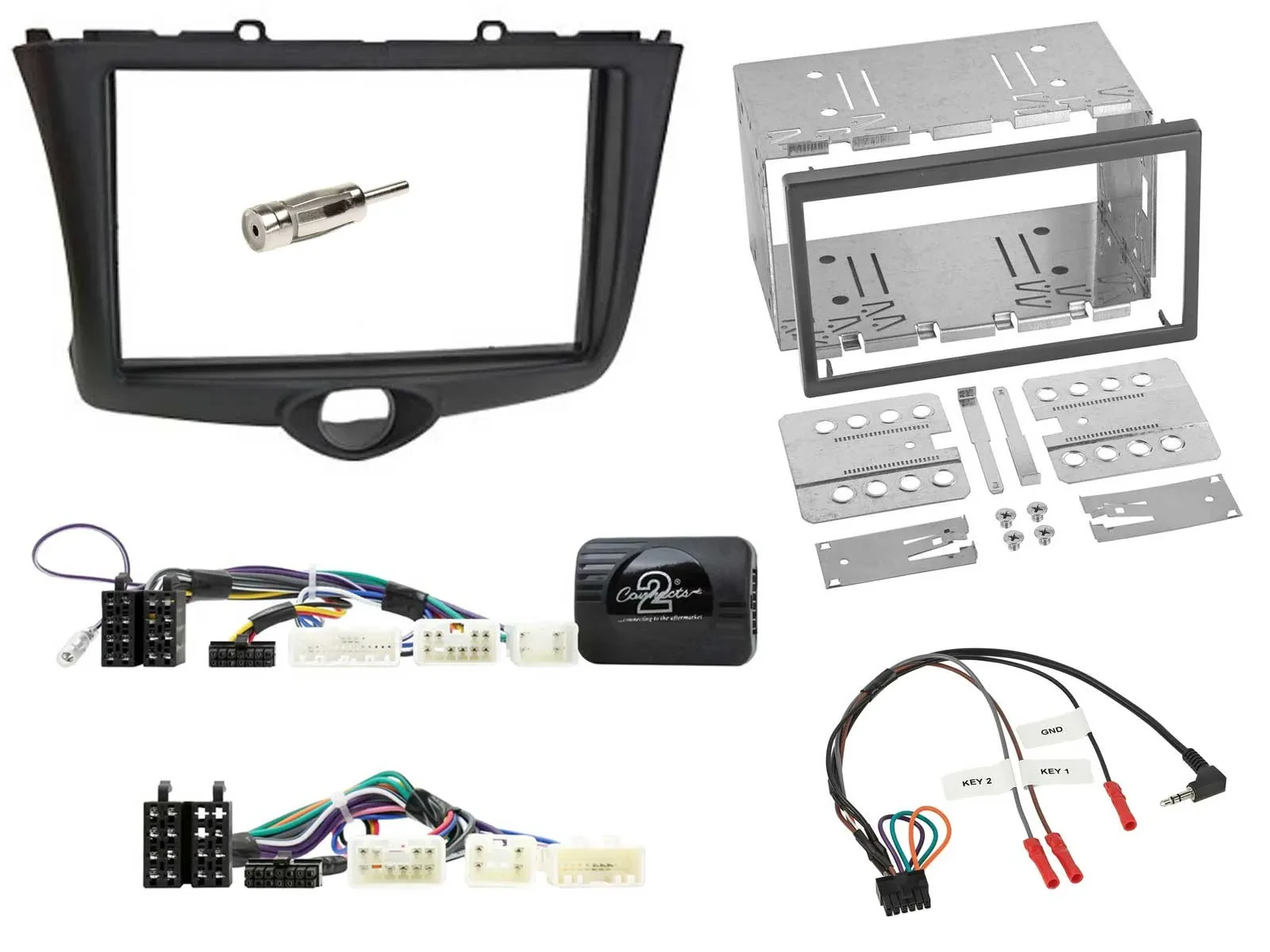 Radioset Lenkradadapter Doppel DIN Autoradio für Toyota Yaris P1 2003-2005