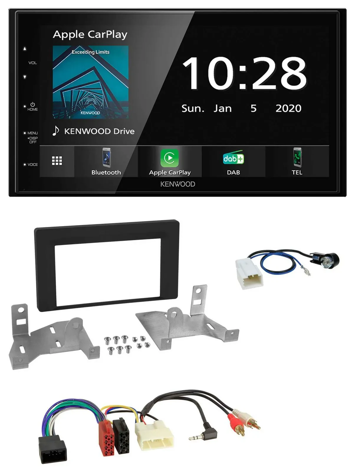 Kenwood Bluetooth MP3 DAB USB 2DIN Autoradio für Toyota Aygo ab 2022 AB7 schwarz