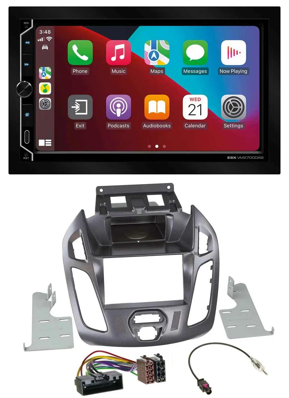 Автомагнитола для Ford Transit ESX 2 DIN, DAB, USB, MP3, Bluetooth (2012–2018, для авто без дисплея)