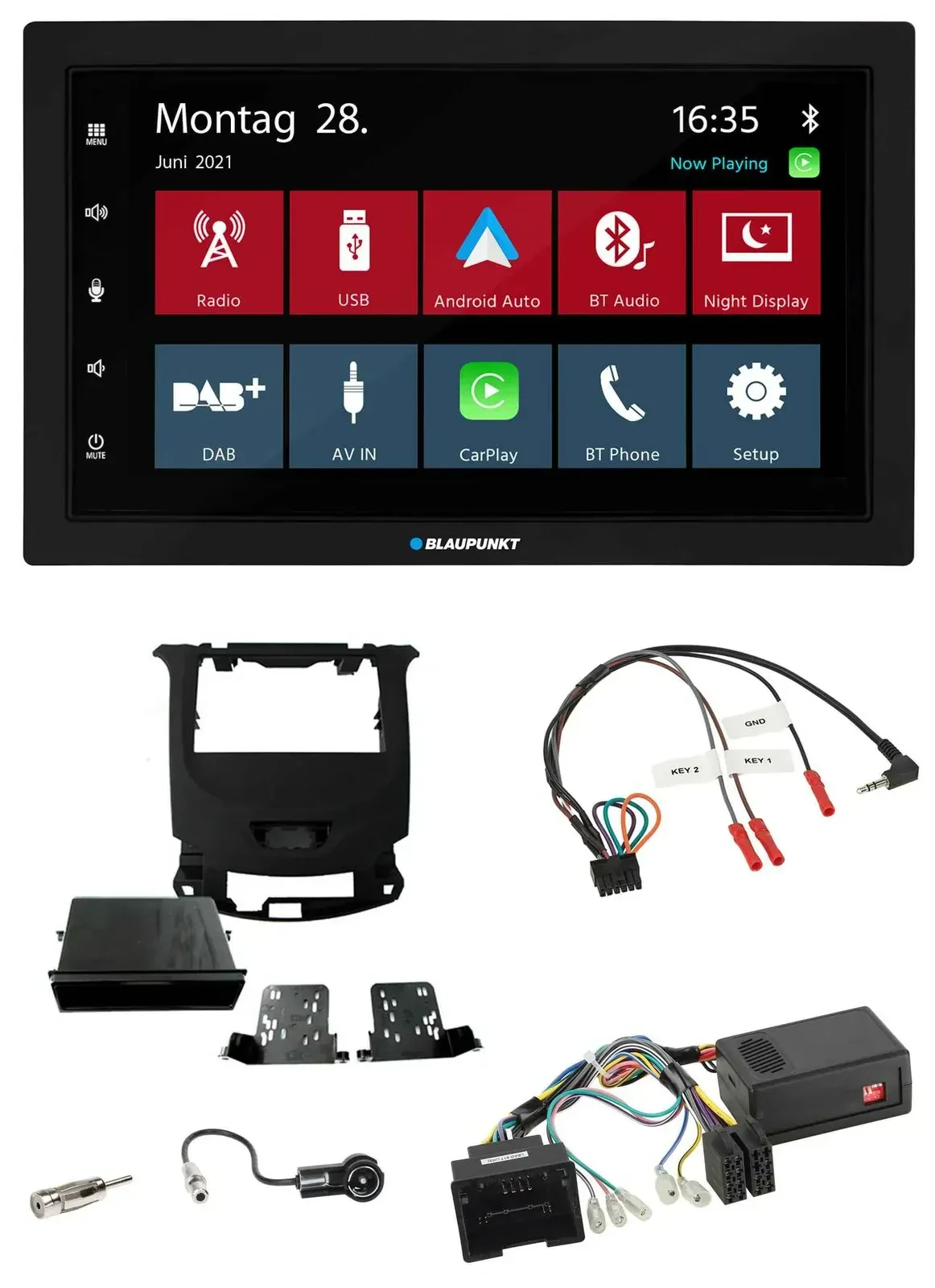 Blaupunkt Lenkrad Bluetooth DAB 2DIN USB Autoradio für Chevrolet Cruze ab 2016 k