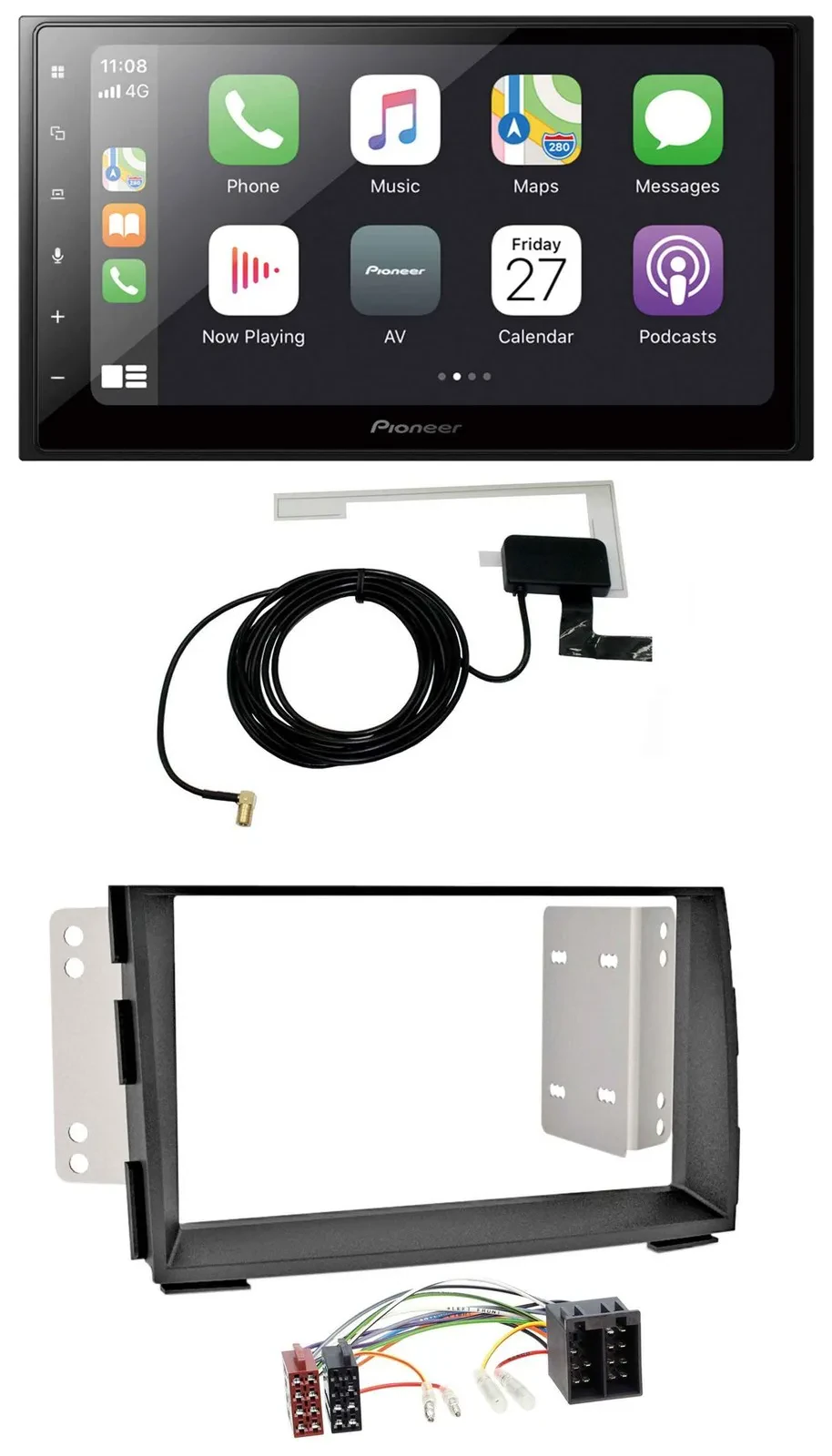 Pioneer USB MP3 2DIN Bluetooth DAB Autoradio für Kia Venga (YN, ab 2009)