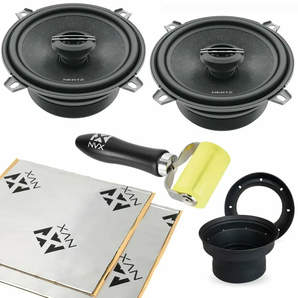Hertz CX 130 5.25" Car Speakers with NVX Speaker Baffles & Sound Deadening Kit