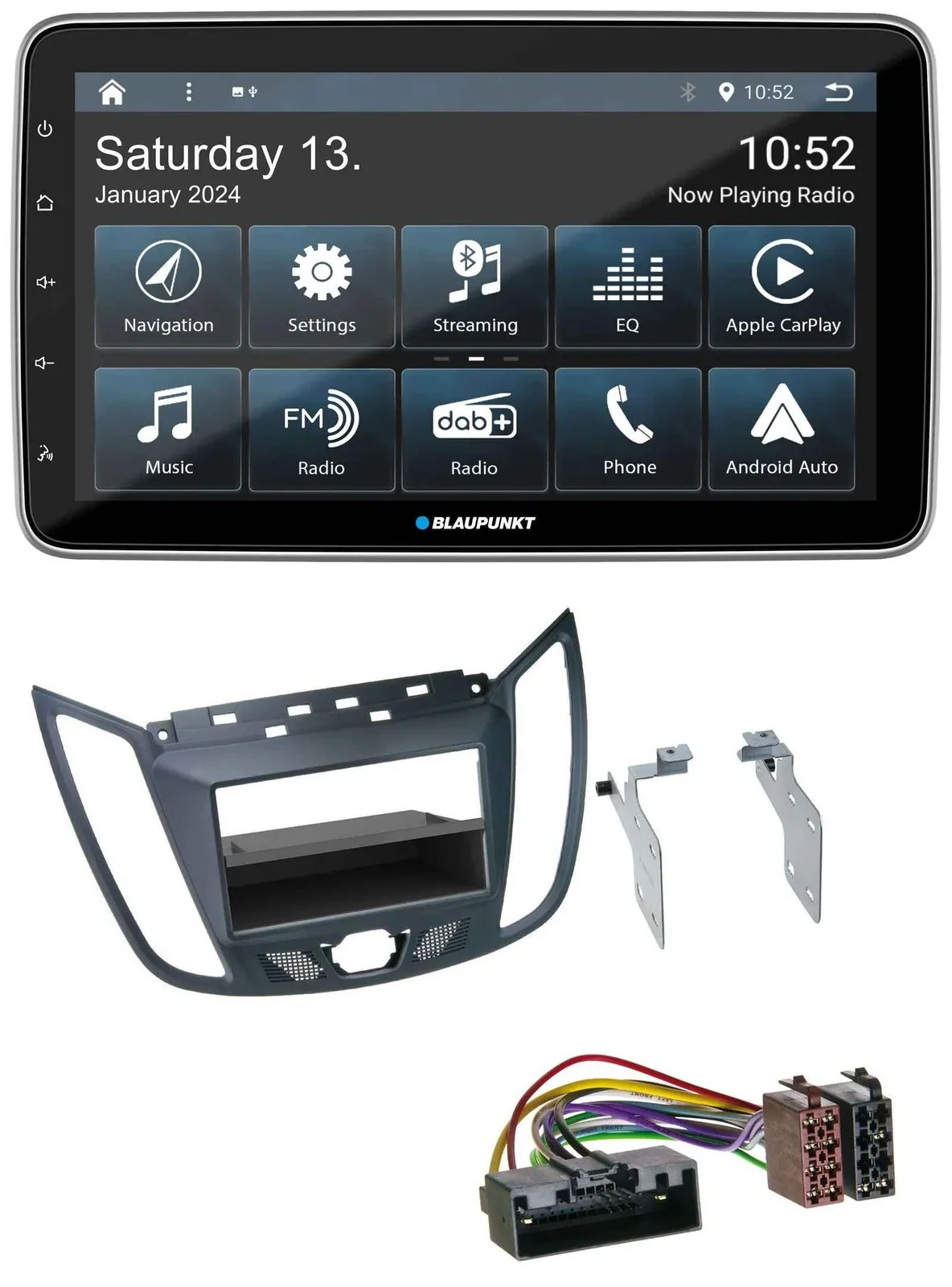 Blaupunkt USB DAB SD MP3 Bluetooth Autoradio für Ford C-Max / Kuga - dunkelgrau