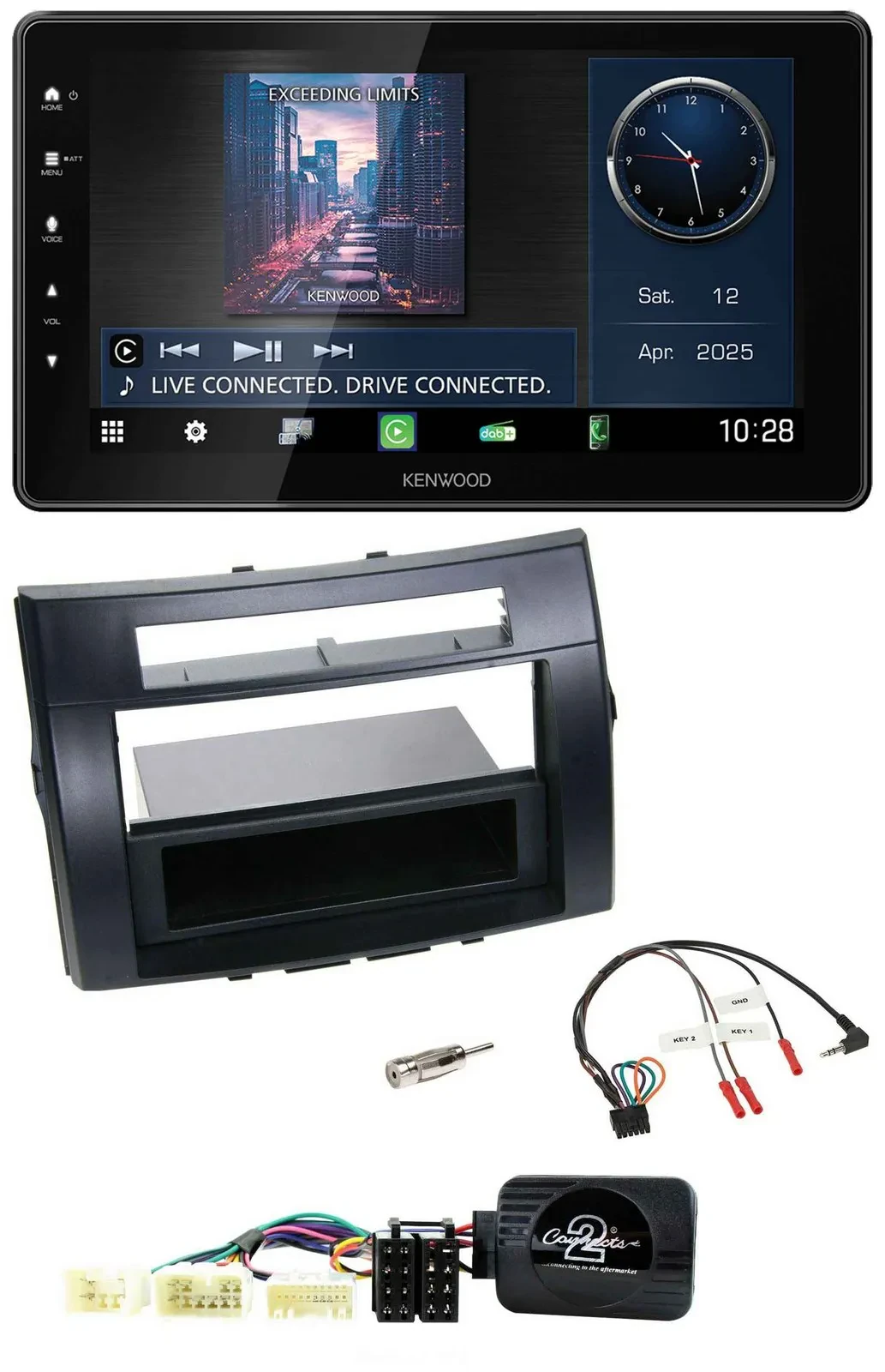 Автомагнитола Kenwood Bluetooth USB DAB для Toyota Corolla Verso (2004–2007), черный