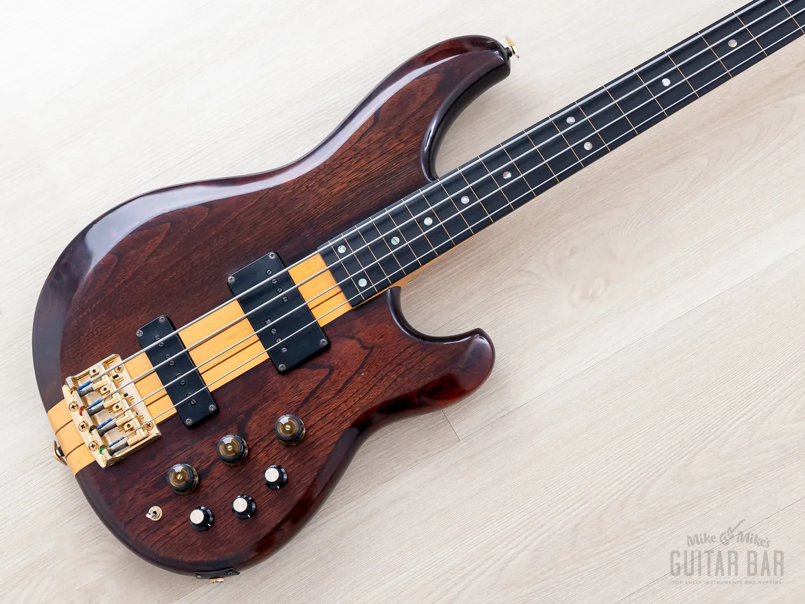 1983 Ibanez Musician MC924 DS Fretless Vintage PJ Bass Dark Stain