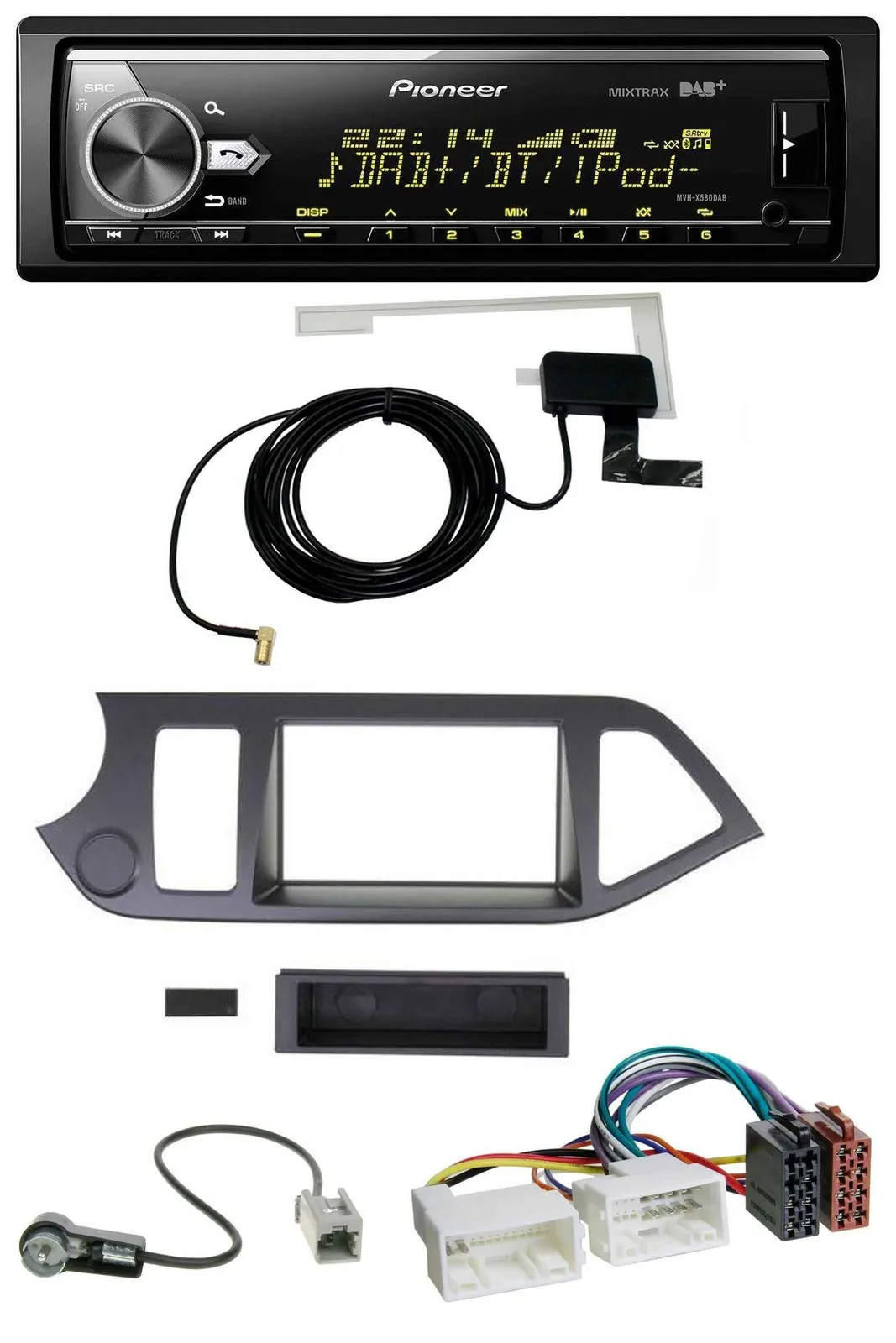 Автомагнитола для Kia Picanto Pioneer Bluetooth, DAB, USB, MP3 (с 2011), без Start-Stop