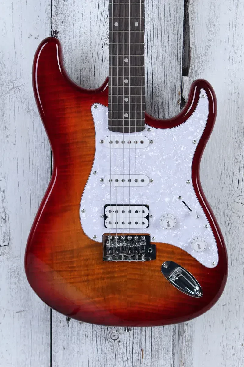 Б/У Электрогитара Washburn SFDSB Sonamaster Deluxe топ клён (flame), H-S-S, 22 лада, мензура 25.5", тремоло, цвет Sunburst