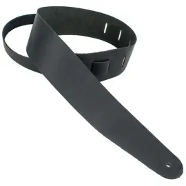 Henry Heller 2 inch Wide Premium Amalfi Leather Adjustable Guitar Strap, Black