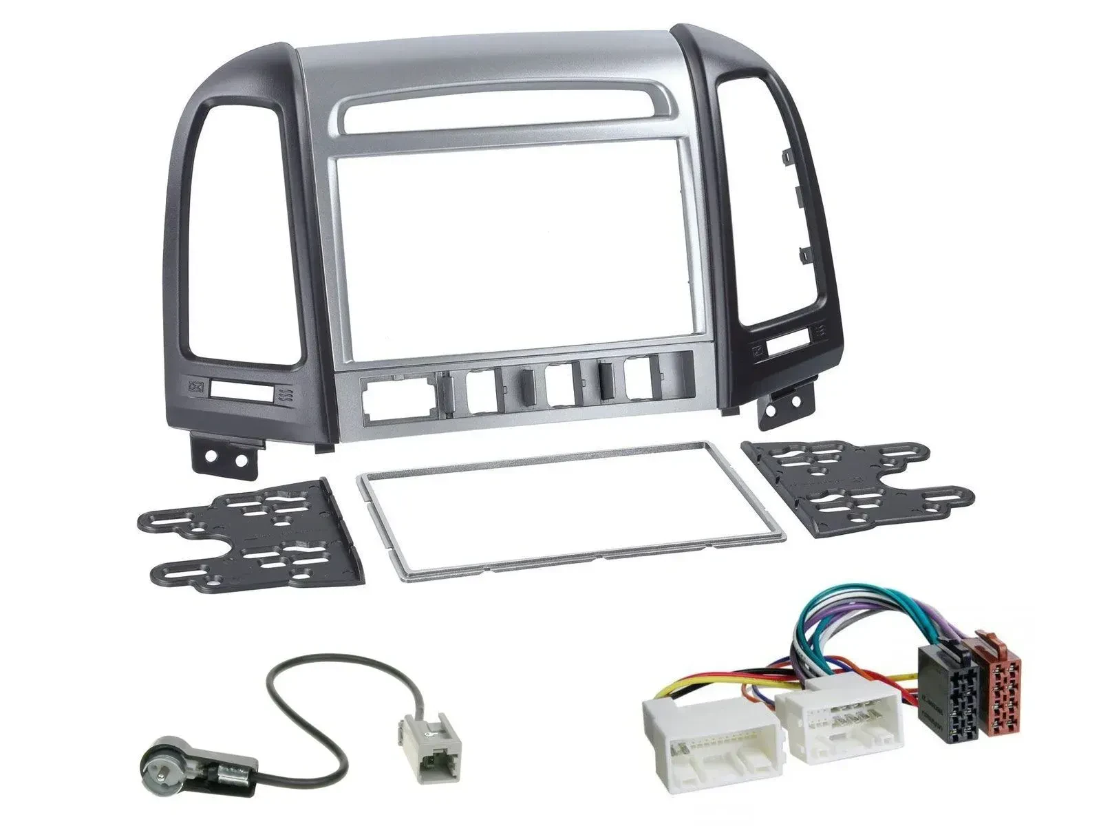 Einbauset Doppel DIN Autoradio für Hyundai Santa Fe 4 Schalter ab 11