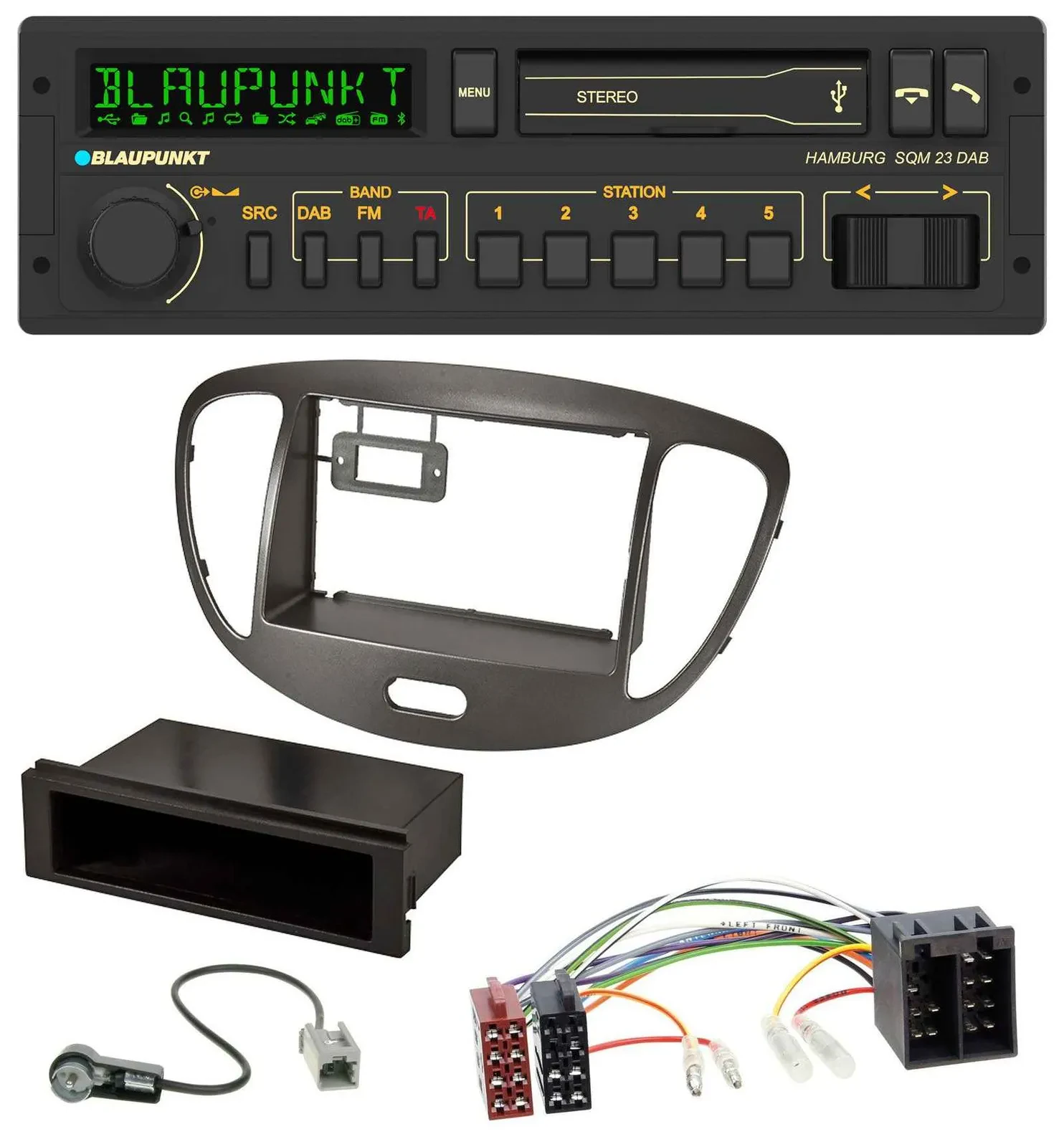 Blaupunkt USB DAB Bluetooth MP3 Autoradio für Hyundai i10 2008-2013 dunkelsilber