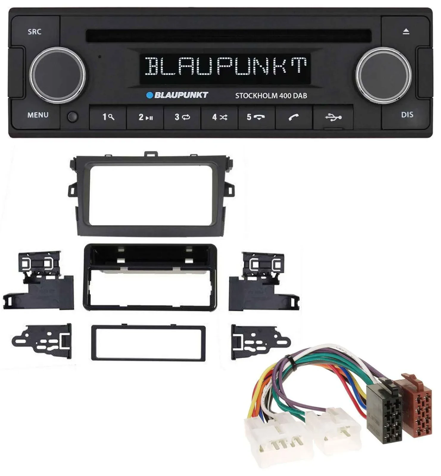 Автомагнитола для Toyota Corolla 2009–2012 Blaupunkt MP3, Bluetooth, DAB, CD, USB, серебристая