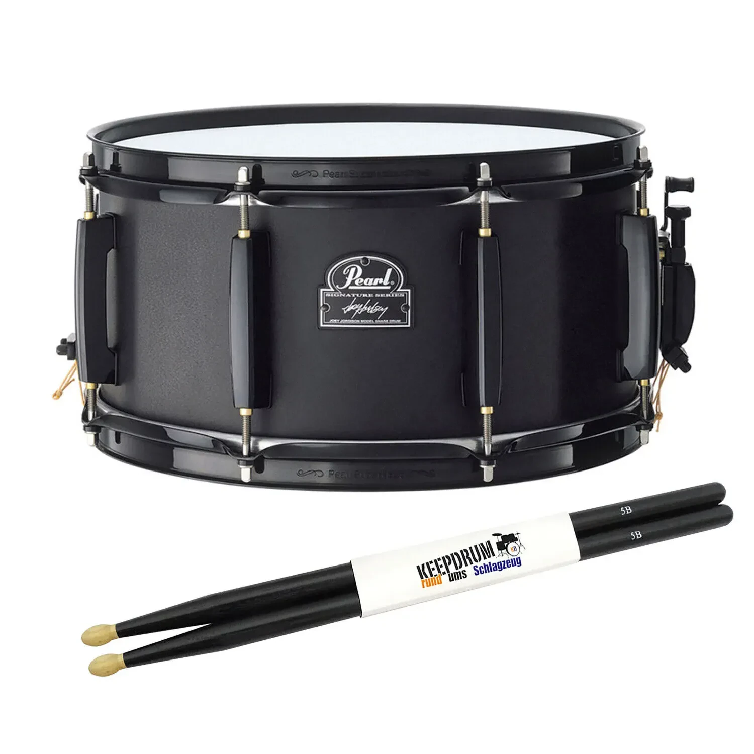 Малый барабан Pearl Joey Jordison Signature Steel 13x6.5 Black с палочками