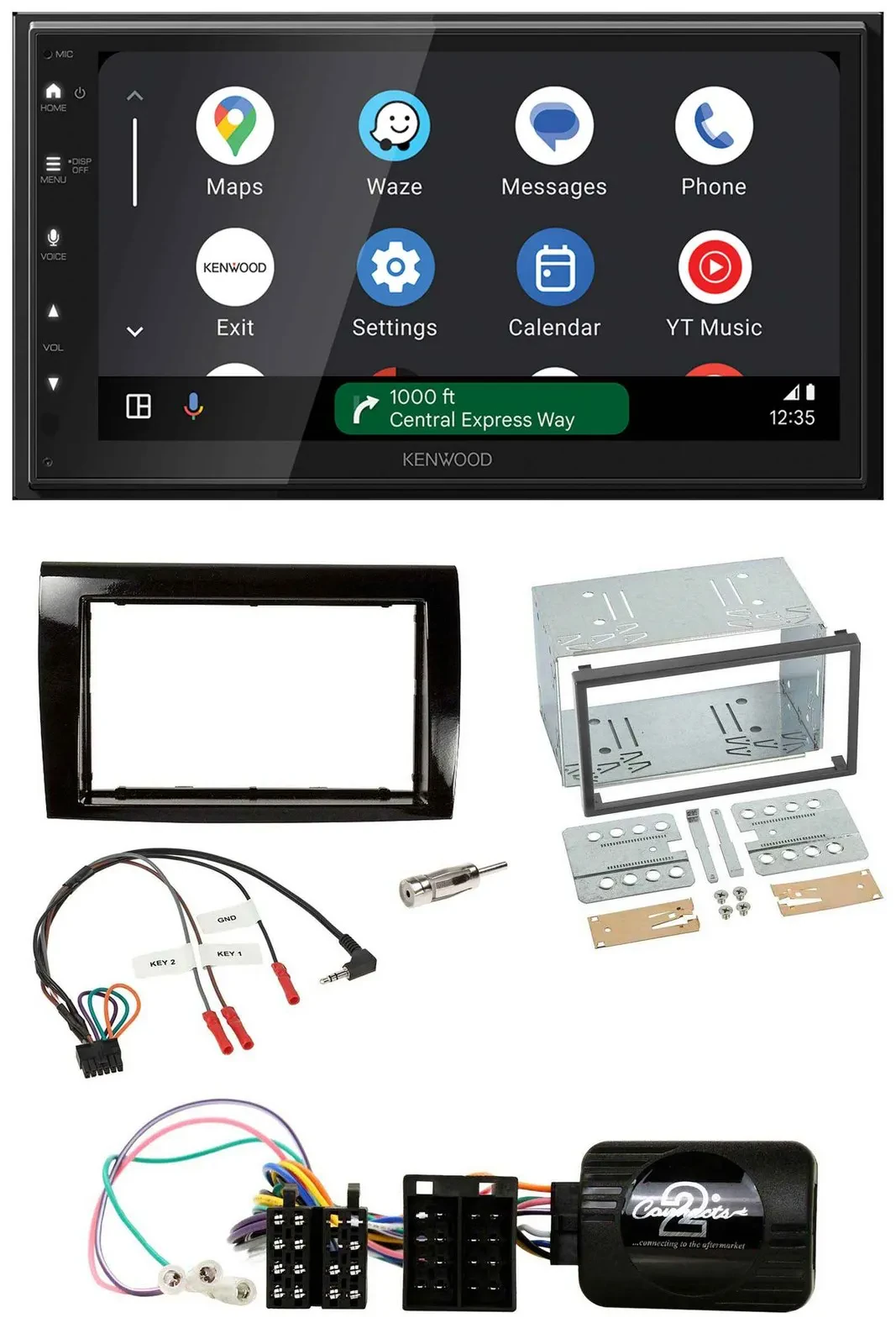 Kenwood DAB Bluetooth USB Lenkrad 2DIN Autoradio für Fiat Bravo 2007-2014