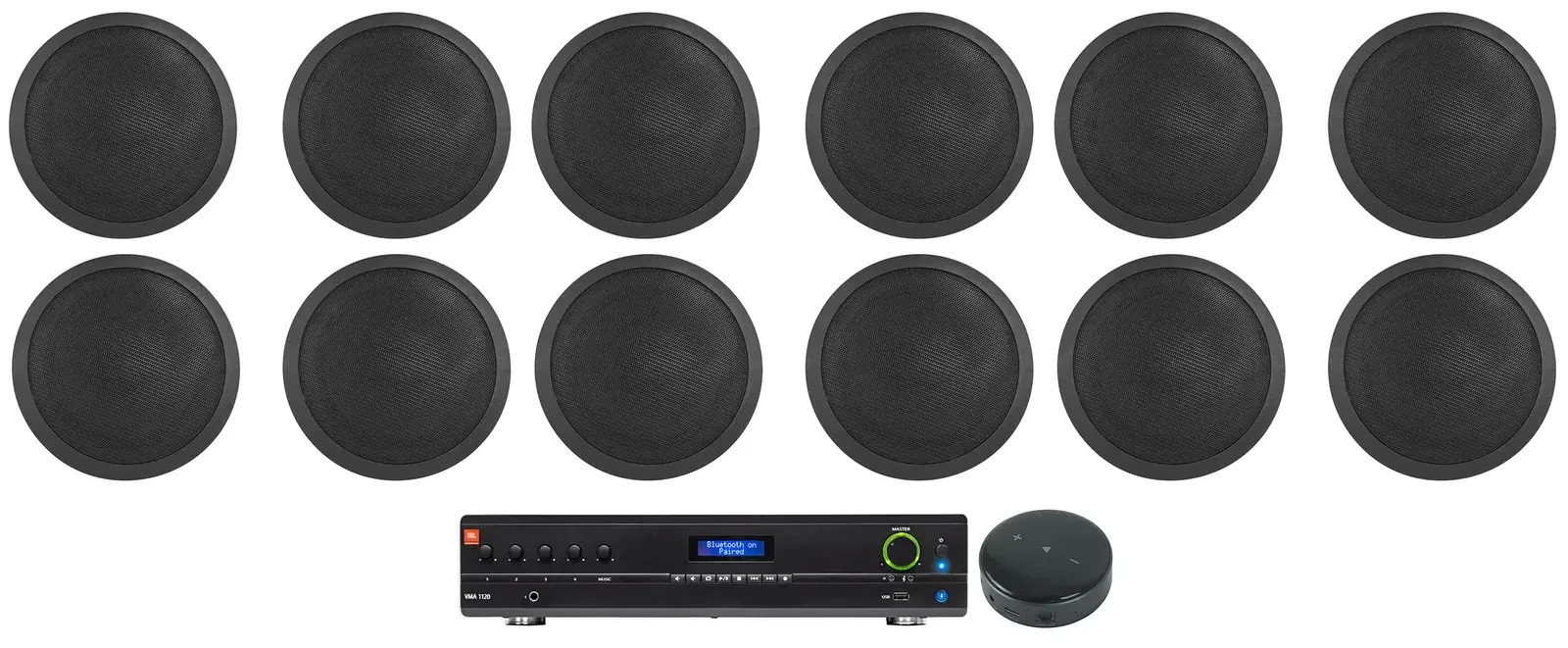 Потолочная акустика JBL CCL6T Black с усилителем (12 штуки)