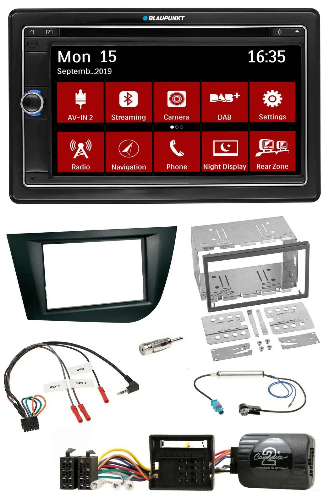 Blaupunkt Bluetooth DAB 2DIN USB DVD Lenkrad Autoradio für Seat Leon 2005-2009 s