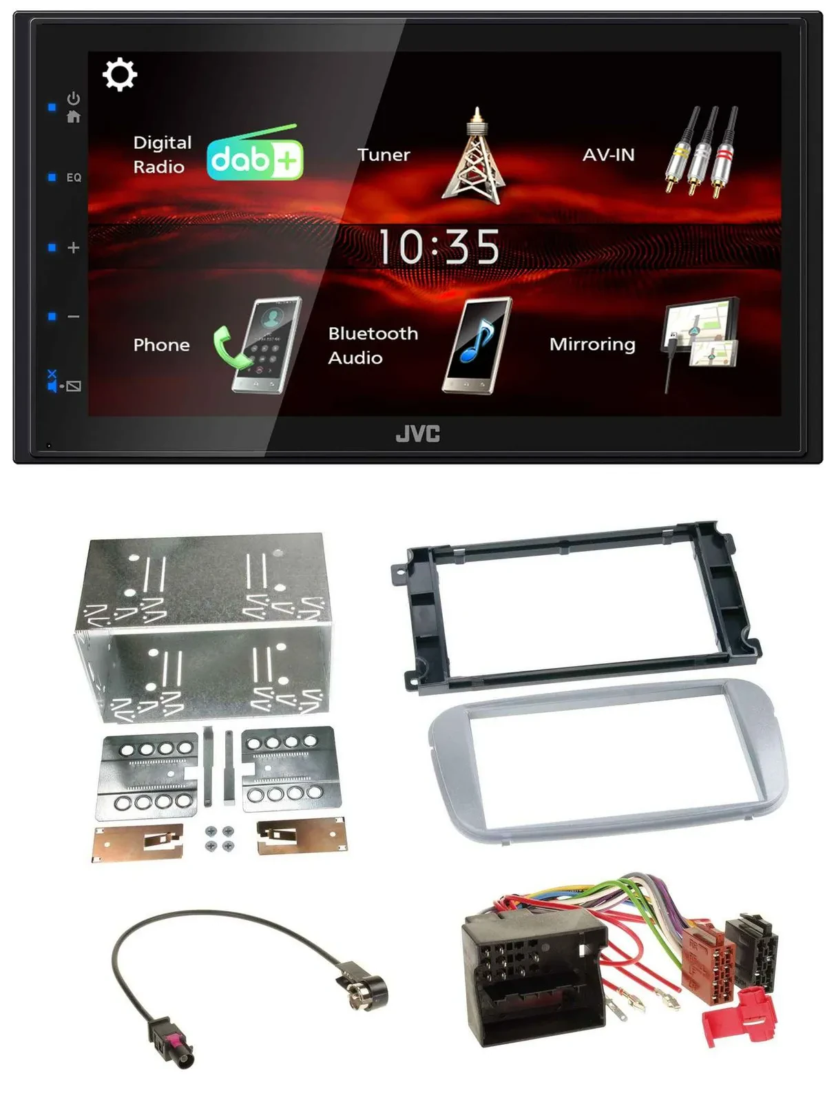 JVC USB Bluetooth MP3 DAB 2DIN Autoradio für Ford Galaxy C-Max Focus ab 2007 Pro