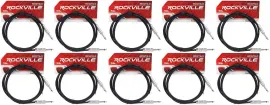 Инструментальный кабель Rockville RCGT6.0B Black 1.8 м (10 штук)