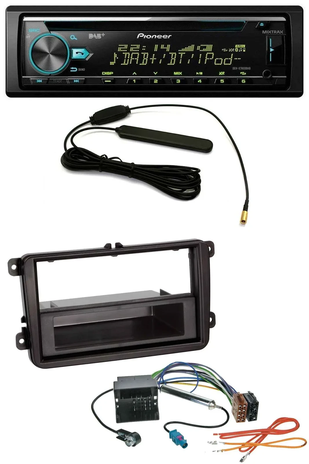Pioneer CD MP3 AUX DAB USB Autoradio für VW Passat 05-10 Polo 09-14 Scirocco ab