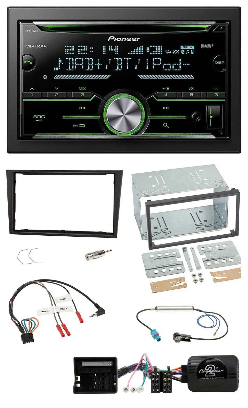 Pioneer Bluetooth Lenkrad DAB 2DIN USB CD Autoradio für Opel Corsa D 2006-2008 s