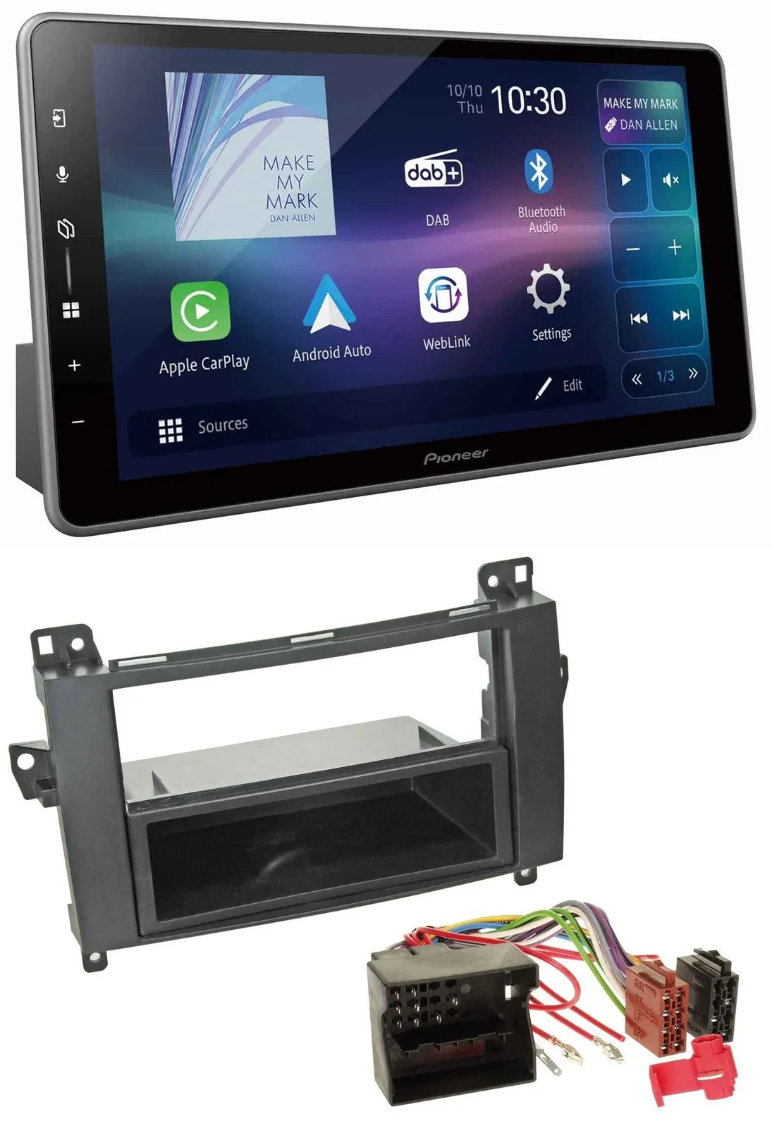 Автомагнитола Pioneer Bluetooth, USB, DAB, MP3 для Mercedes B-Class (T245, 2005–2011)