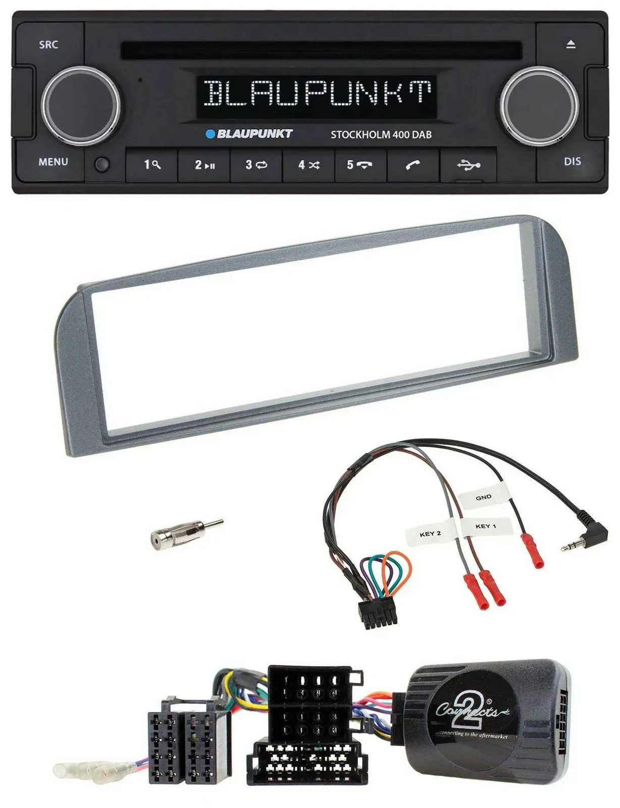 Blaupunkt Lenkrad Bluetooth DAB CD USB Autoradio für Alfa 147 GT 2007-2010 anthr