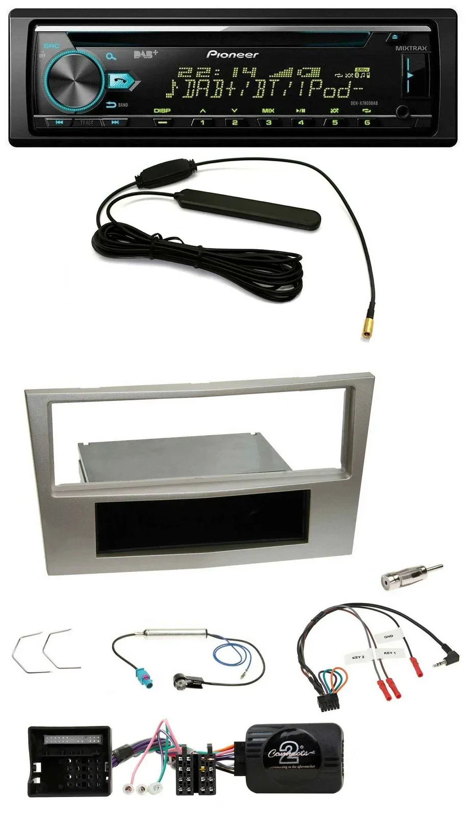 Pioneer CD MP3 Lenkrad DAB USB Autoradio für Opel Zafira B Astra H Corsa D satin