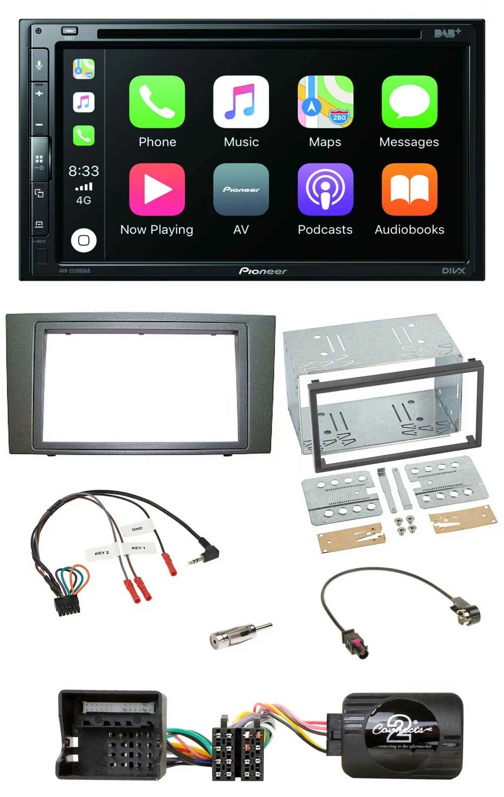 Pioneer DVD 2DIN Lenkrad DAB Bluetooth USB Autoradio für Ford Mondeo 2003-2007 s